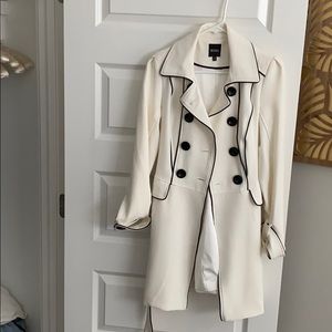 White Lined Trench Coat